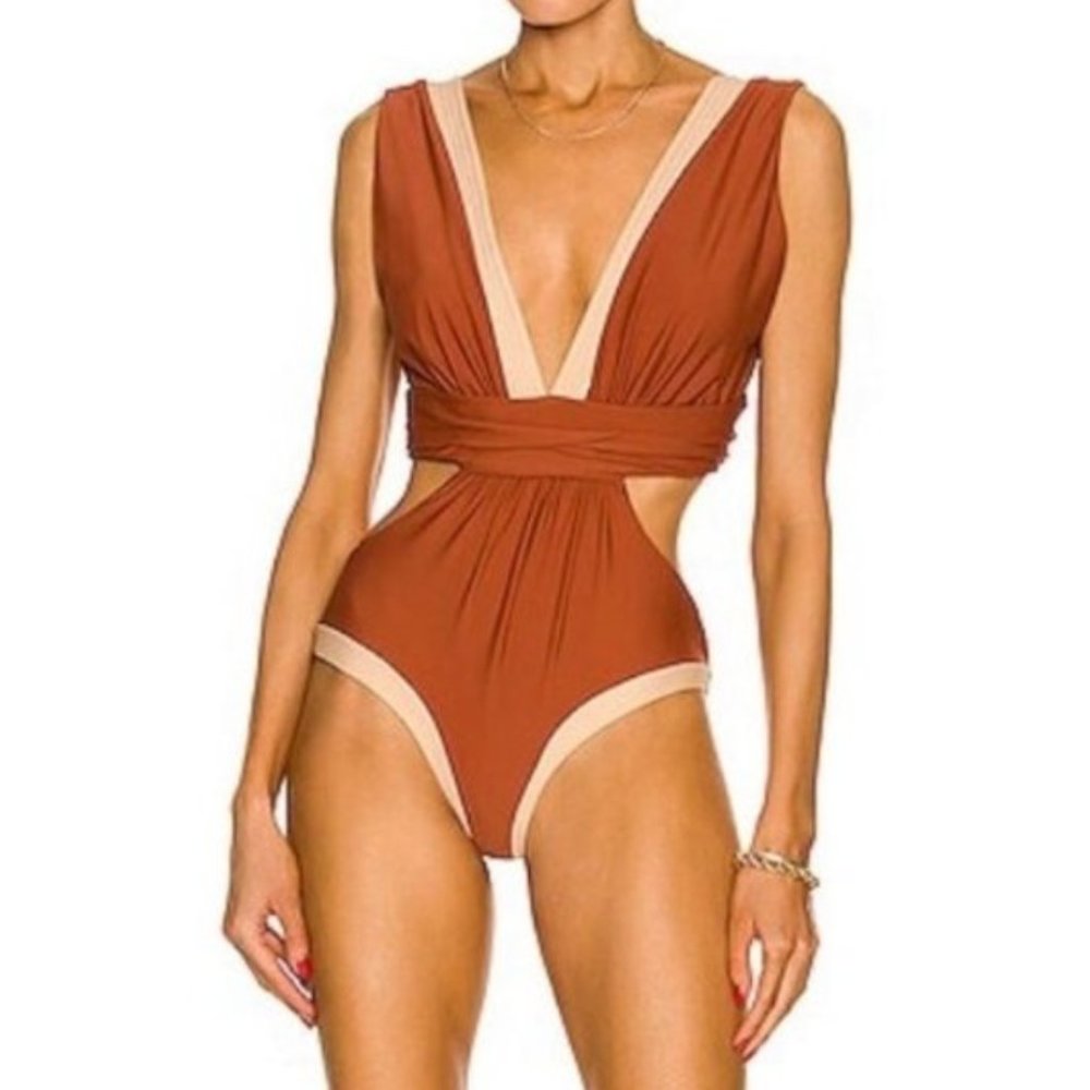 Johanna Ortiz Dark Skin Brown All Spice Beloved One Piece Women's Swimwear